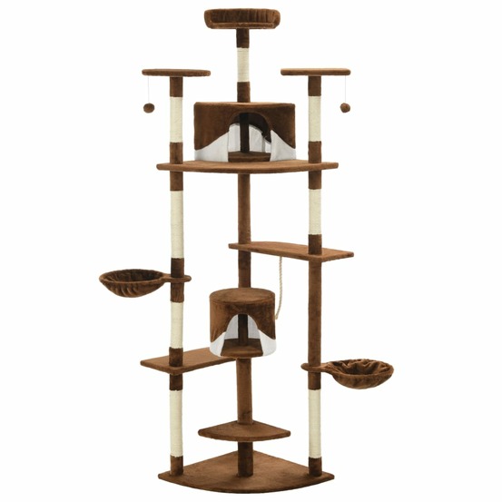 Arbre à chat avec griffoirs en sisal 203 cm marron et blanc