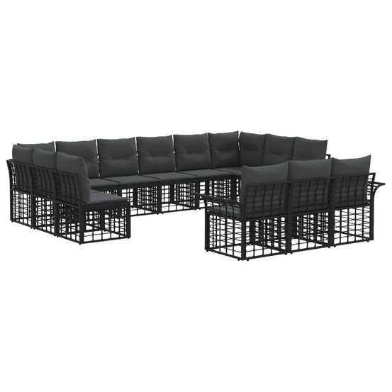 Ensemble de canapés d'extérieur 13 pc noir et gris foncé