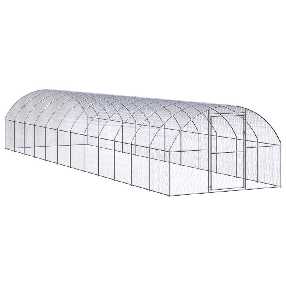 Poulailler extérieur acier galvanisé volière grillagée pour jardin 3x12x2 m