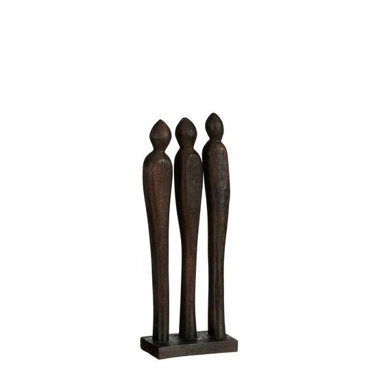Mica decorations pegara décoration d'intérieur - l7 x l13 x h35 cm - bois de manguier - brun