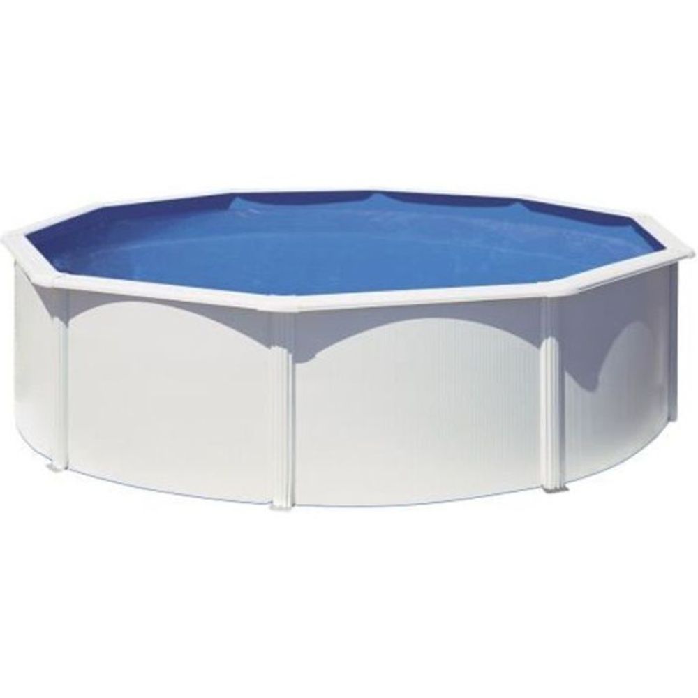 - kit piscine hors sol acier ronde blanche ø480 x 122 cm (livrée avec filtre a sable et échelle)