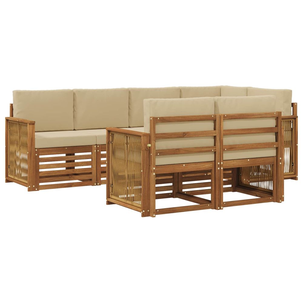 Ensemble de canapés d'extérieur 6 pc naturel