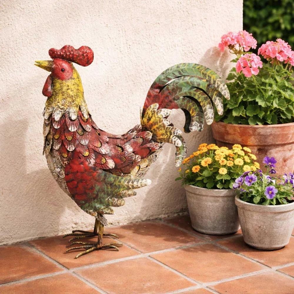 Décoration coq en métal - 44x15x45 cm