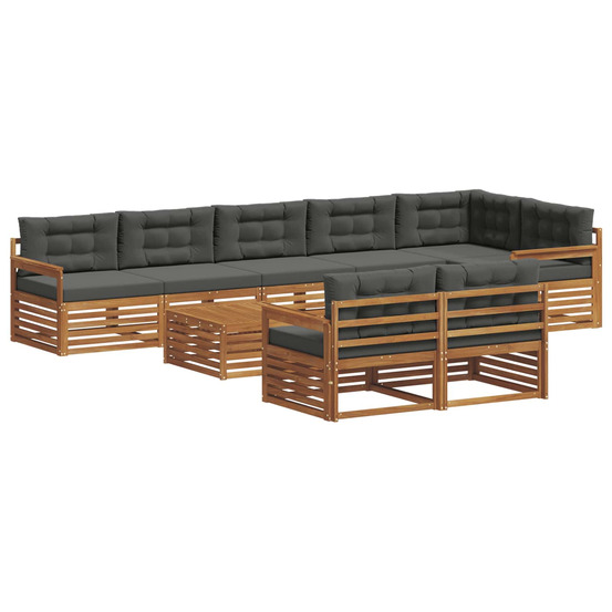 Ensemble de canapés d'extérieur 9 pcs naturel et anthracite