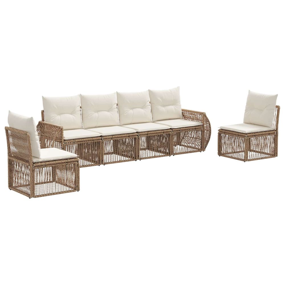 Ensemble de canapé de jardin 6 pc beige et blanc crème
