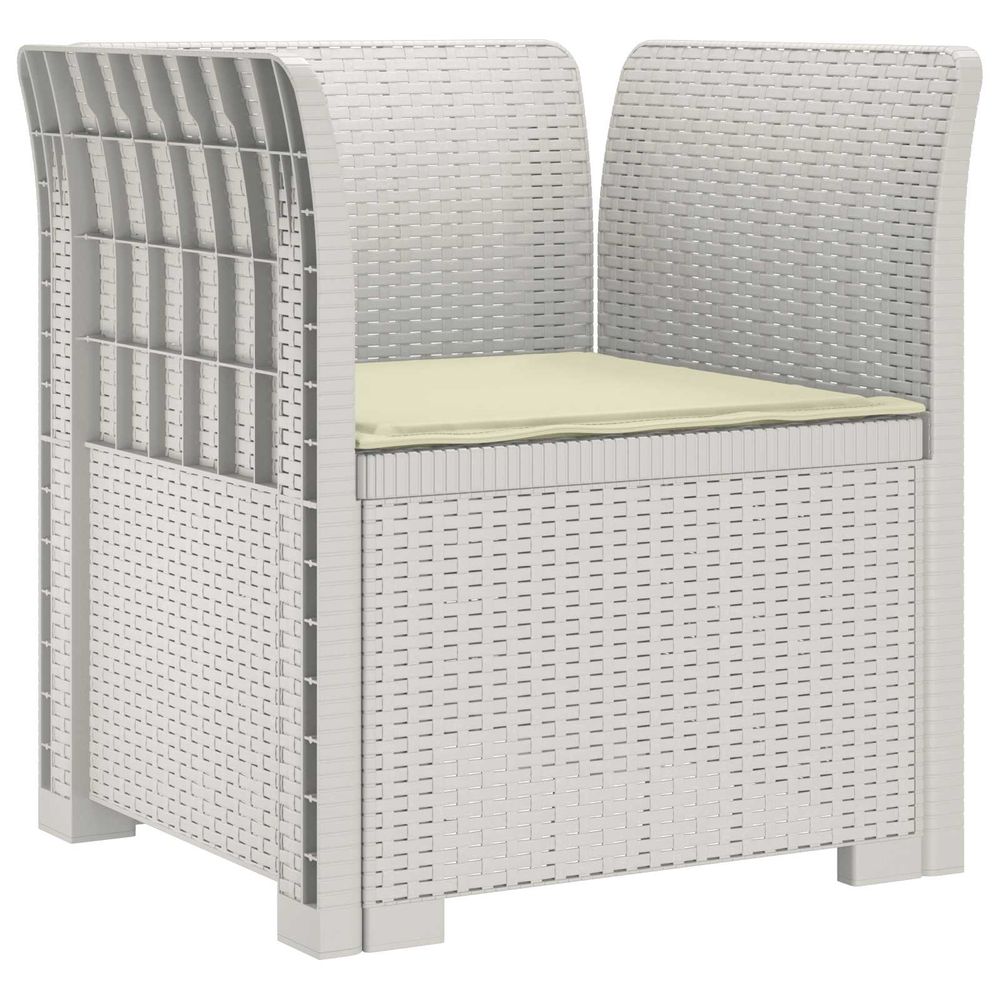 Fauteuil 1 place avec coussin look rotin pp blanc