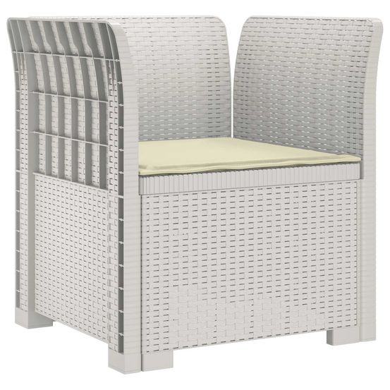 Fauteuil 1 place avec coussin look rotin pp blanc