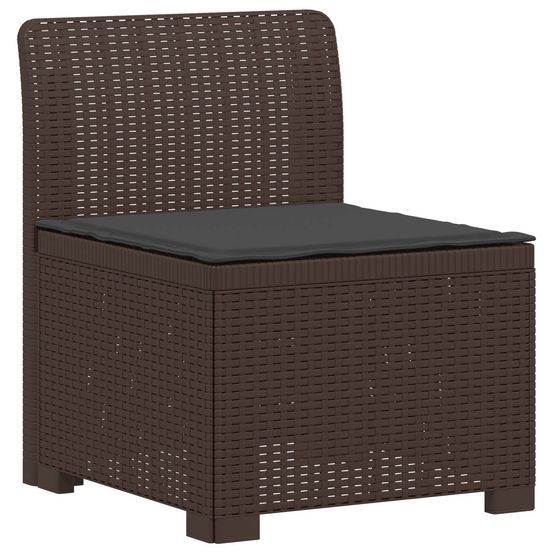 Canapé de jardin 1 place avec coussin look rotin pp marron
