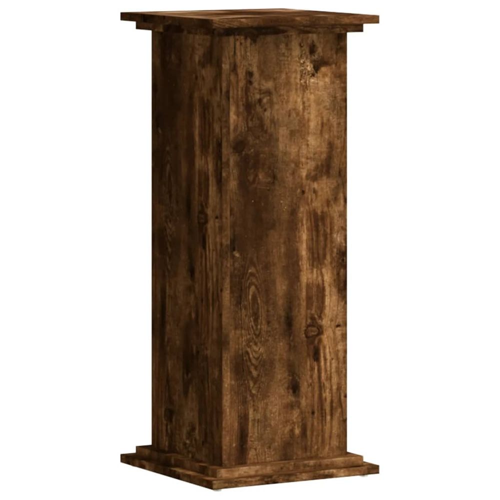 Support de plante chêne fumé 33 x 33 x 80 cm bois d'ingénierie