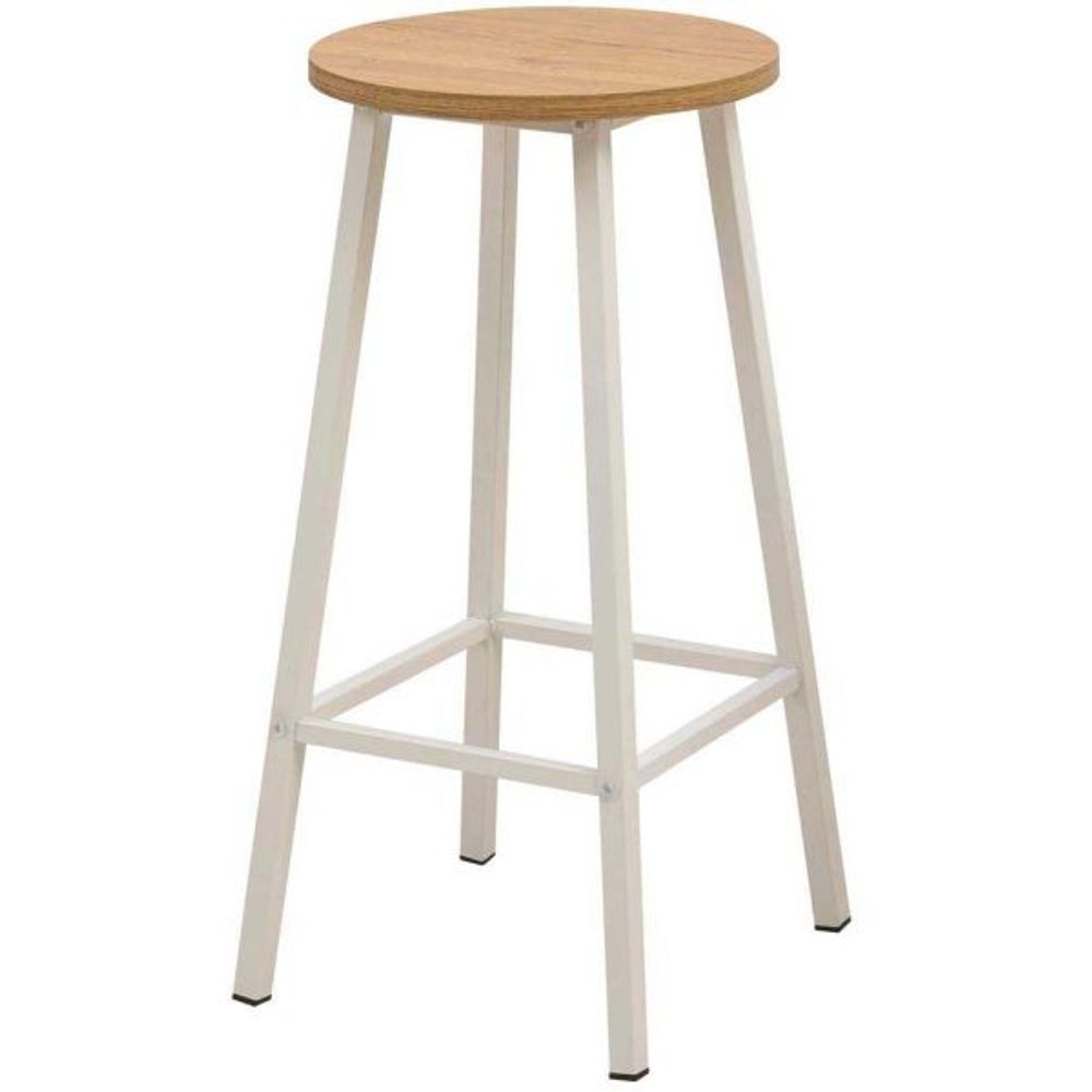 Taboret de bar en aggloméré et métal mola blanc