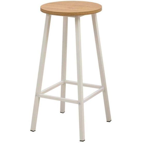 Taboret de bar en aggloméré et métal mola blanc