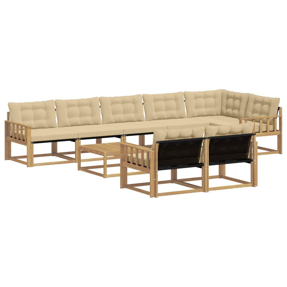 Ensemble de canapés d'extérieur 9 pc blanc et beige