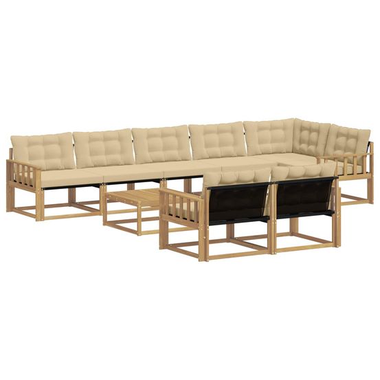 Ensemble de canapés d'extérieur 9 pc blanc et beige