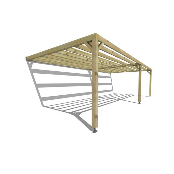 Pergola bois • 9m x 4m • adossée • sens largeur • lattage bois • livraison comprise
