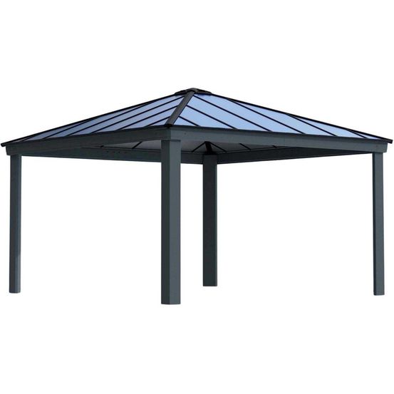 Tonnelle de jardin en aluminium et polycarbonate dallas 4.25 x 4.25 m
