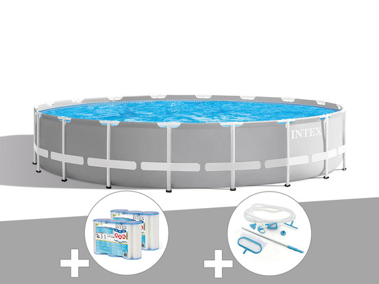 Kit piscine tubulaire prism frame ronde 5,49 x 1,22 m + 6 cartouches de filtrat