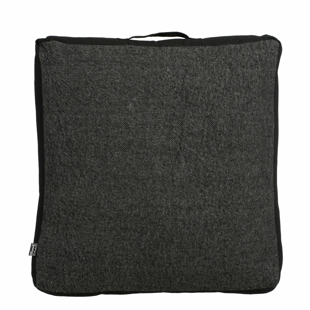 In the mood collection - coussin de sol en coton recyclé anthracite 57x57