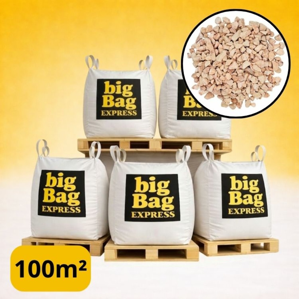 Pack 5 x big bag de +/- 1,5t ≃ 100m² gravier marbre rose ø 6/9 mm - livraison premium