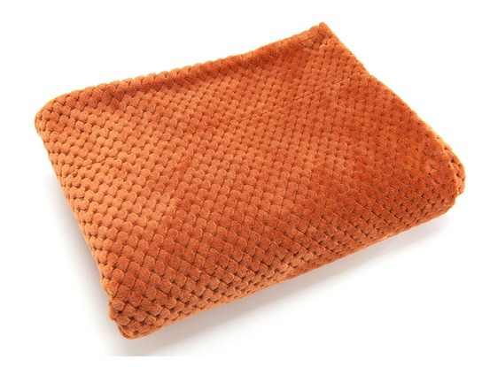 Plaid damier 130 x 170 cm terracota