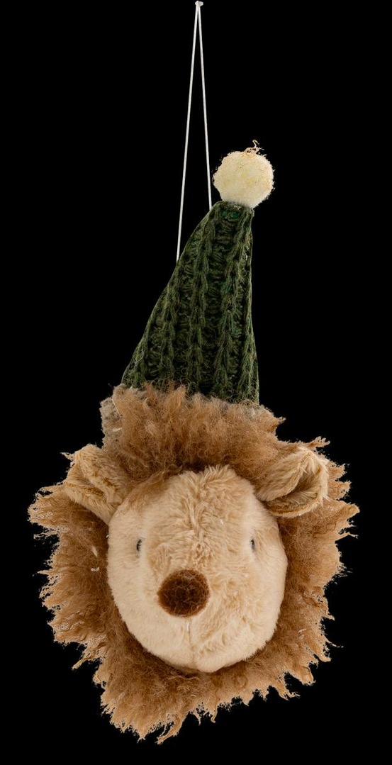 Sujet tête hérisson polystyrène h.15cm marron