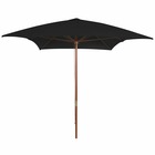 Parasol d'extérieur avec mât 200 x 300 cm bois noir