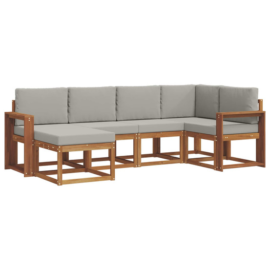 Ensemble de canapés d'extérieur 6 pcs gris naturel et clair