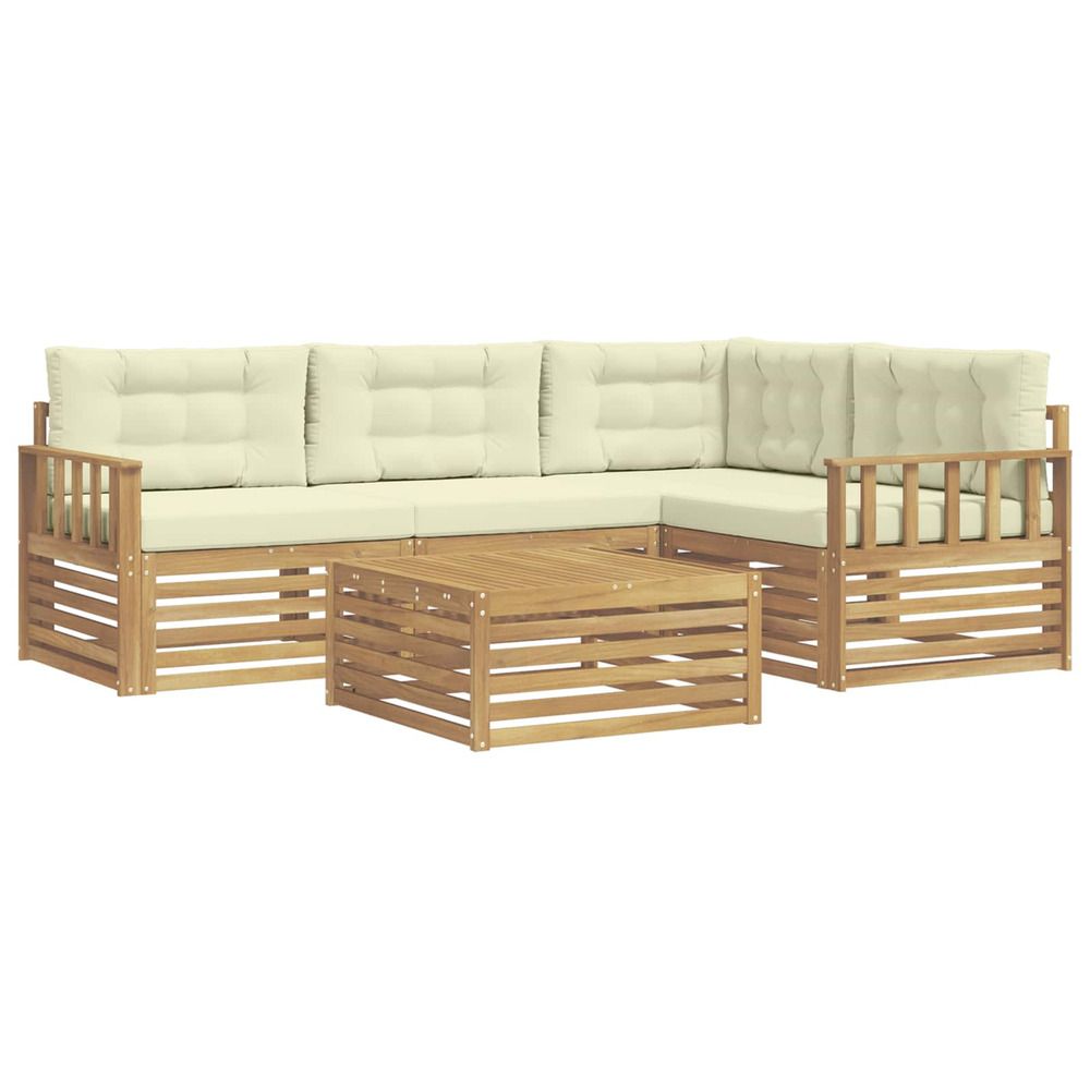 Ensemble de canapés d'extérieur 6 pc blanc et crème polyester