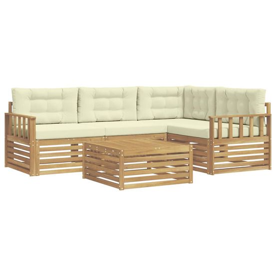 Ensemble de canapés d'extérieur 6 pc blanc et crème polyester
