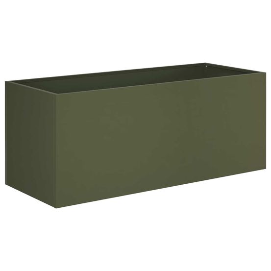Cache-pot de jardin vert olive 100 x 40 x 40 cm