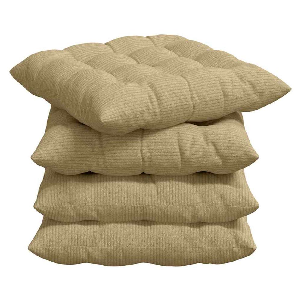 Coussins de siège 4 pc tissu en velours côtelé vert gris