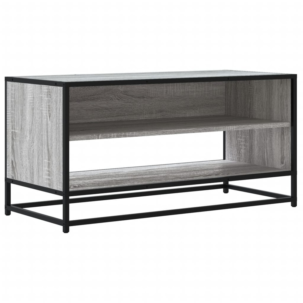 Meuble tv sonoma gris 91x40x46 cm bois d'ingénierie et métal