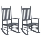 Chaises à bascule sièges incurvés lot de 2 gris peuplier massif