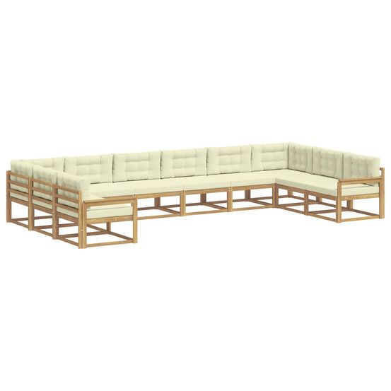 Ensemble de canapés d'extérieur 10 pc blanc et crème