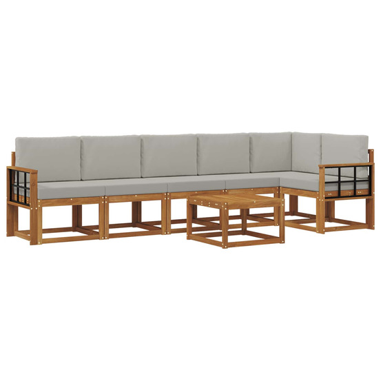 Ensemble de canapés d'extérieur 7 pcs gris naturel et clair