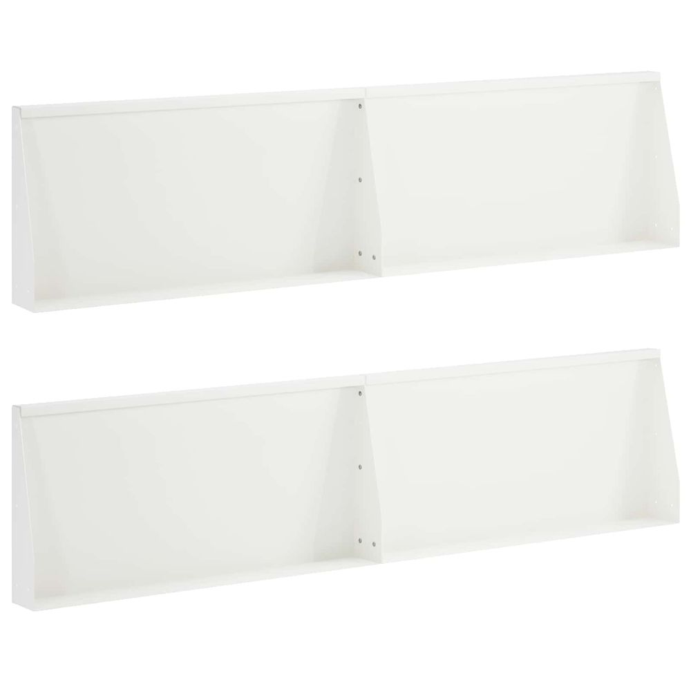 Mur de soutènement 4 pc 80 x 12 x 50 cm acier blanc
