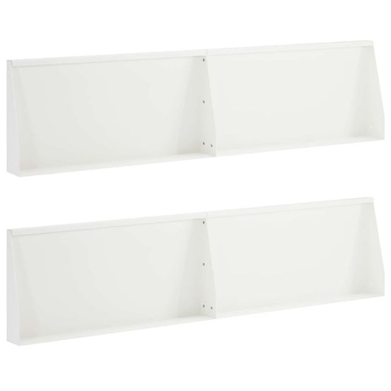 Mur de soutènement 4 pc 80 x 12 x 50 cm acier blanc