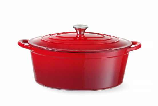 Cocotte en fonte emaillée 6,88l rouge - hendi