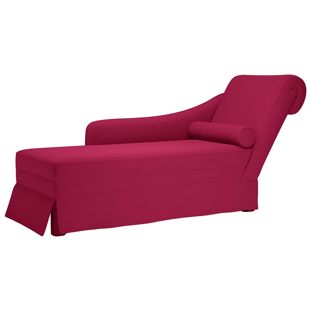 Fauteuil long avec traversin et accoudoir droit rouge bordeaux