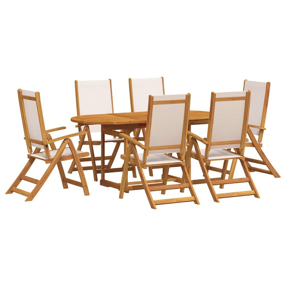 Ensemble à manger de jardin 7pcs bois d'acacia solide textilène