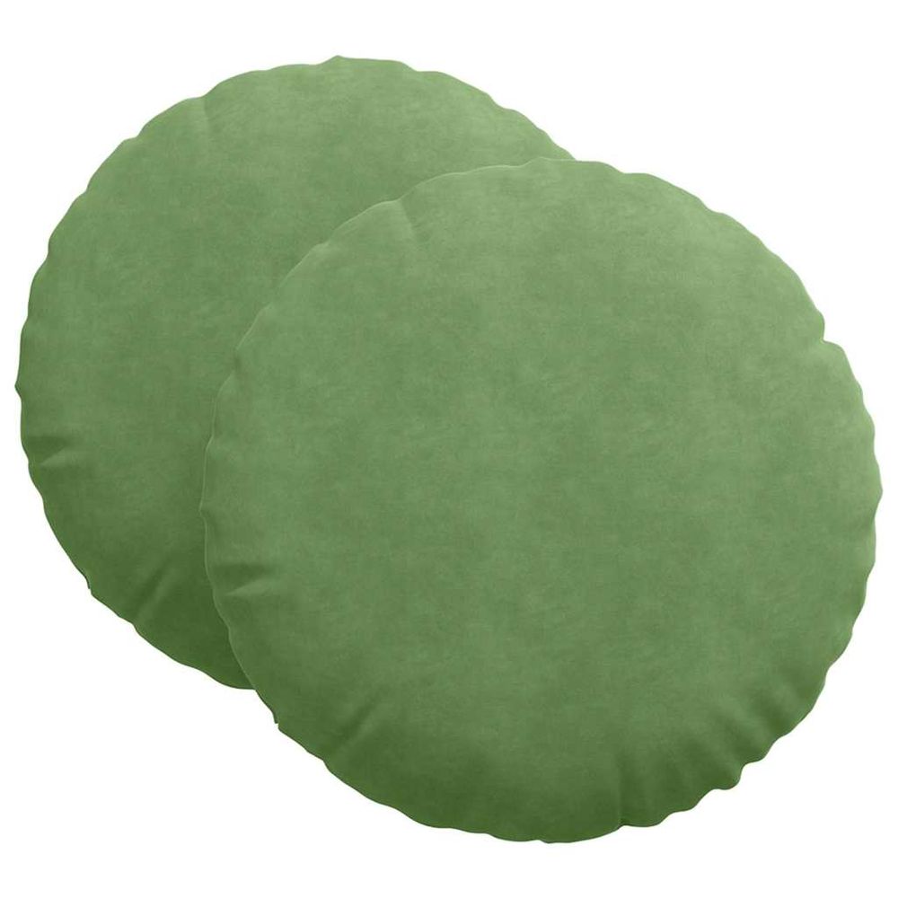 Coussins de siège 2 pc velours vert clair ø60 x 21 cm