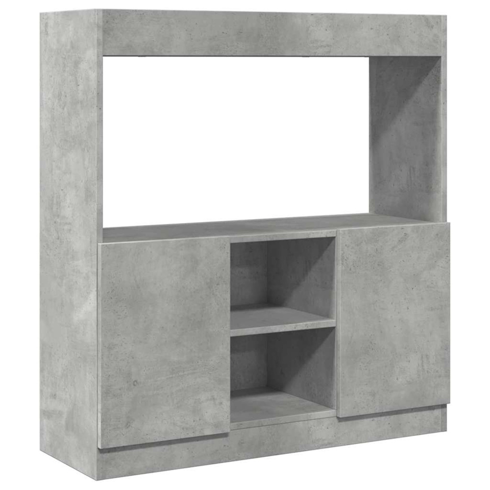 Buffet haut gris béton 92x33x100 cm bois d'ingénierie