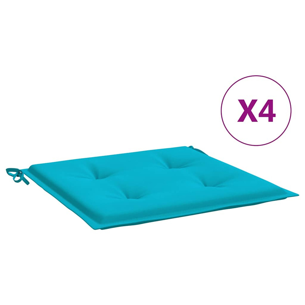 Coussins de chaise de jardin lot de 4 turquoise 50x50x4cm tissu