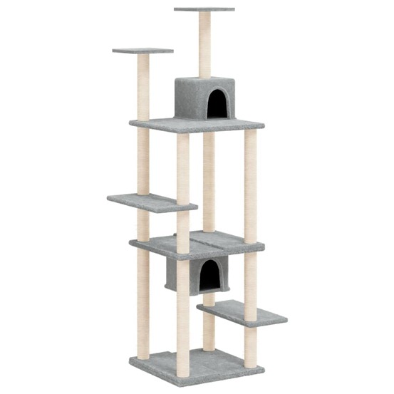 Arbre à chat avec griffoirs en sisal gris clair 176 cm
