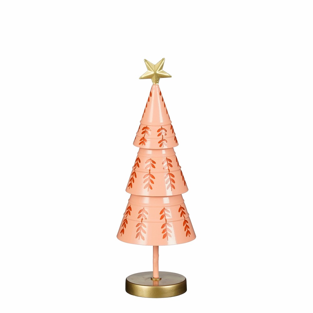 Mica decorations - décoration sapin de noël en métal rose h40
