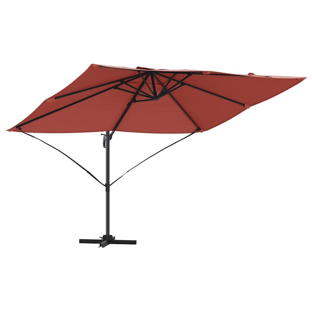 Parasol 351 x 250 x 260 cm polyester et aluminium terre cuite