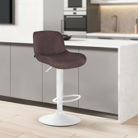 Tabouret de bar solon tissu blanc