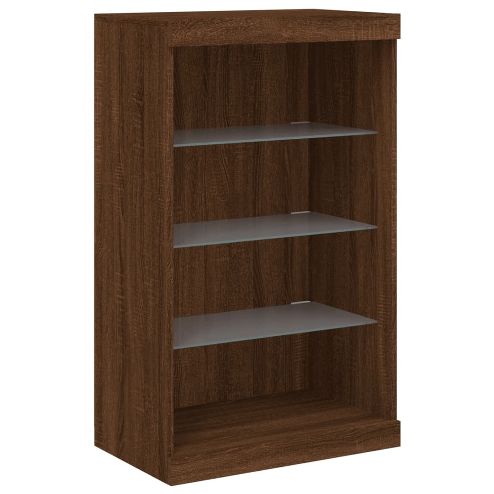 Buffet bahut commode armoire meuble de rangement organisateur cuisine salle de séjour salon avec lumières led 60,5 x 37 x 100