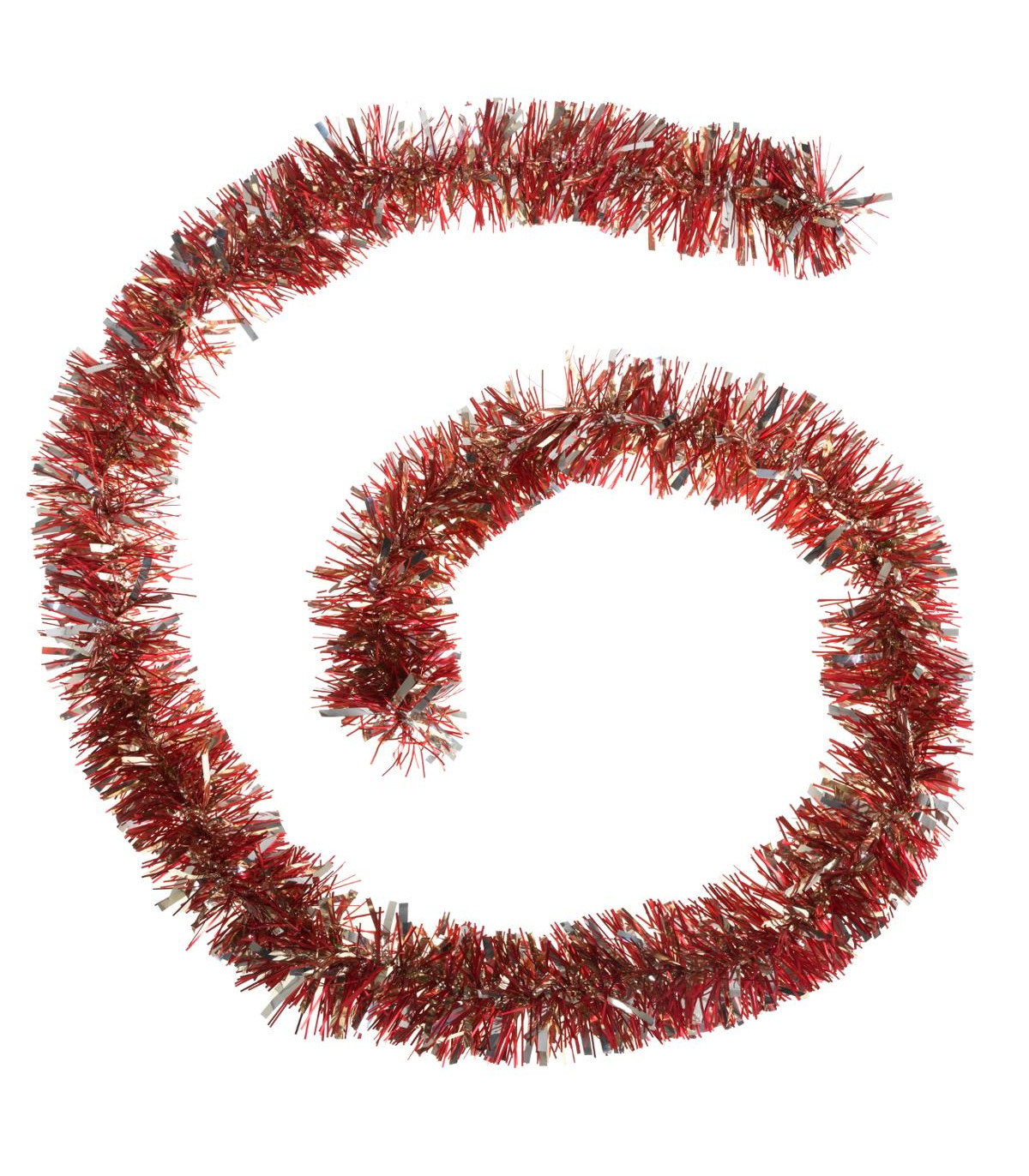 Guirlande de noël large 10 cm rouge et or longueur 2 mètres
