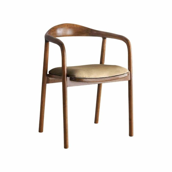 Chaise en bois et velours bear