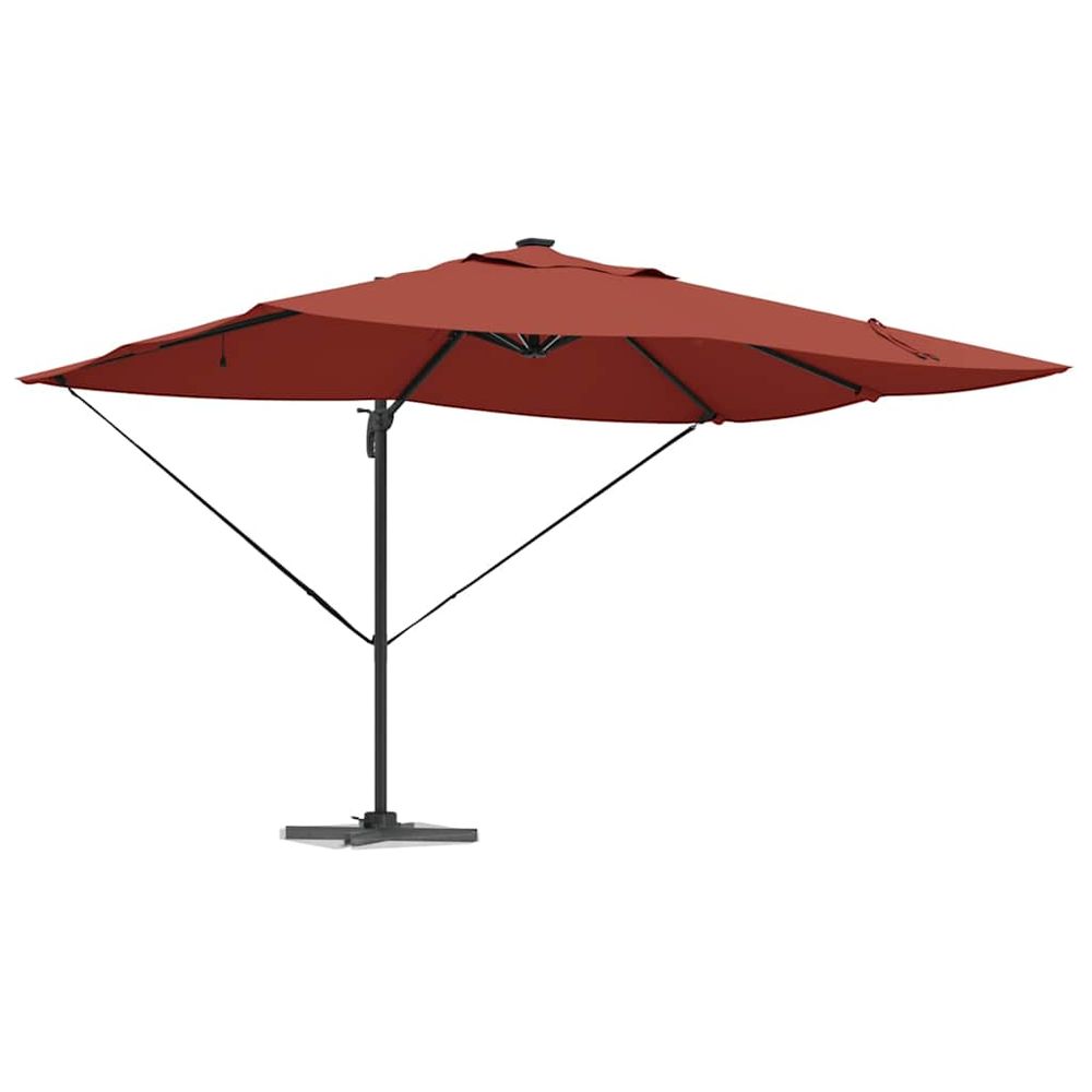 Parasol 352 x 251 x 265 cm polyester et aluminium terre cuite